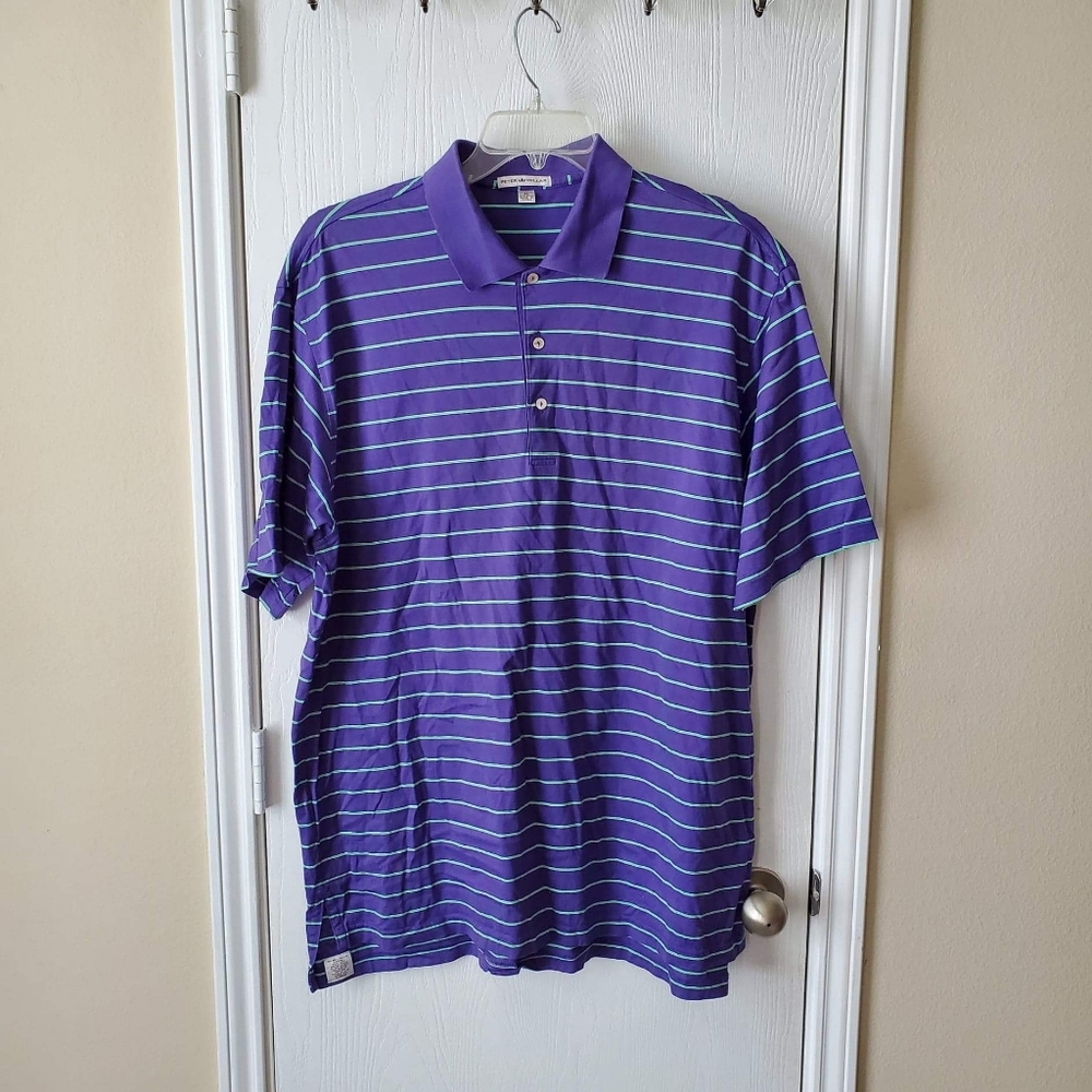 Peter Millar Striped Short Sleeve Polo